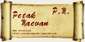 Petak Mačvan vizit kartica